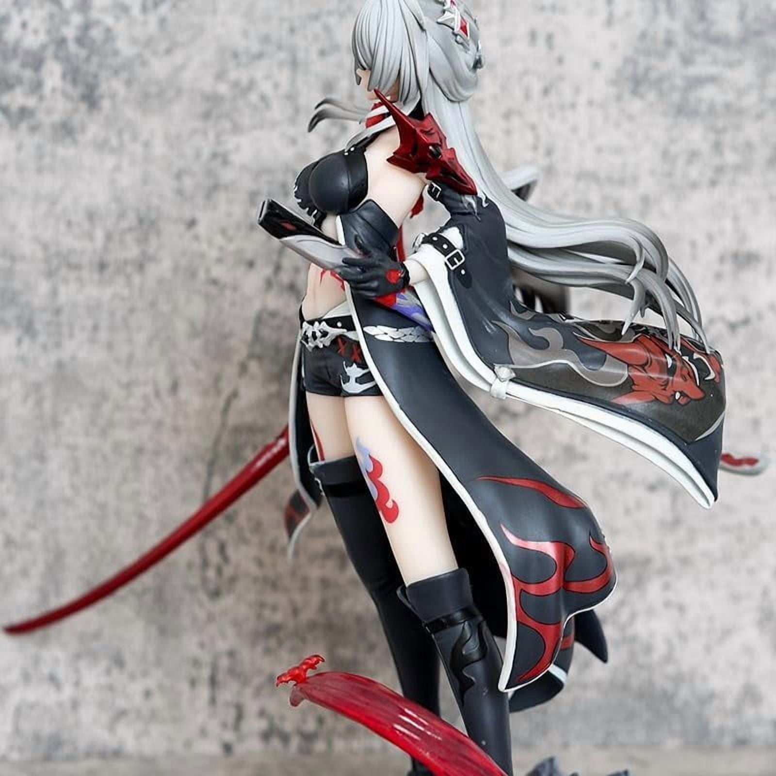 HuangQuan Figure Fighting Standing Raiden Bosenmori Mei Anime Figures 30cm/11.8inch PVC Character Action Model Figure Statue Ornament Gifts (a)