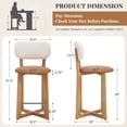 thumbnail image 4 of Dayalane Mid Century Modern Bar Stools Set of 2, 26" Counter Height Faux Leather Upholstered Stools with Curved Back, X-Shape Wood Legs for Kitchen Island, Dining Room, Brown, 4 of 9