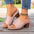 thumbnail image 4 of Npasoilc High Chunky Heel Fish Mouth Sandals for Women,Strappy Metal Buckle Open Toe Summer Beach Slippers with Arch Support Non-Slip Breathable Cushioned for Vacation, 4 of 9