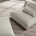 thumbnail image 3 of Solace Modular Upholstered Fabric Armless Chair and Ottoman Set in Linen, 3 of 10