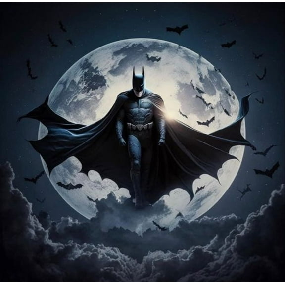 Diamond Painting Kits for Adults Cartoon Beginners Round Full Drill 5D DIY Diamond Art Kits Batman Picture Art for Home Wall Decor Gift 12x16 inch