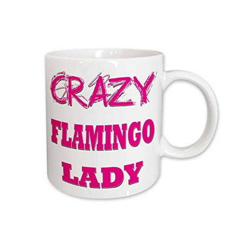 

3dRose Crazy Flamingo Lady Ceramic Mug 15-ounce