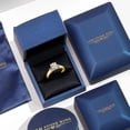 thumbnail image 5 of Gem Stone King 18K Yellow Gold Plated Silver Lab Grown Diamond and Blue Tanzanite Engagement Ring for Women | 0.90 Cttw | Round 6MM | Gemstone April Birthstone | Size 5, 5 of 6