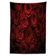 thumbnail image 3 of Ambesonne Romance Tablecloth Rectangular Table Cover, Drops of Blooming Bouquet, 60"x84", Black Red, 3 of 4