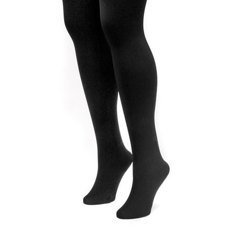 Cable Womens Tights - MUK LUKS Women's Fleece Lined 2-Pair Pack Tights