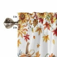 thumbnail image 5 of Orange Grey Pumpkins Fall Curtain Valance for Windows/Kitchen/Living Room/Bedroom,Maple Leaf Thanksgiving Botanical Rod Pocket Window Treatment Short Drape Topper Small Tier Cafe Curtains Panel 42X12, 5 of 7