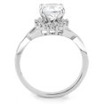 thumbnail image 4 of 3W1575 - Rhodium Brass Ring with AAA Grade CZ in Clear, 4 of 5