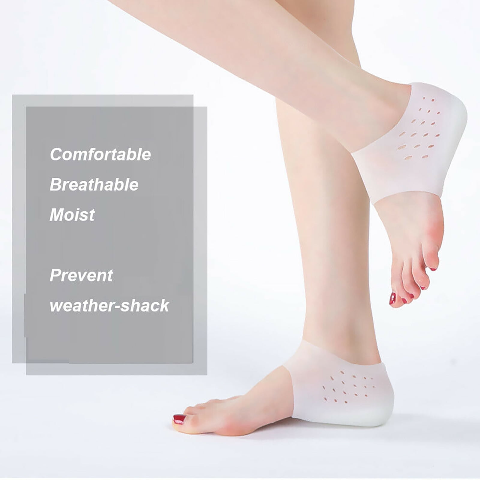 Unisex Invisible Height Increase Socks Heel Pads Silicone Lift Insoles Foot HOT