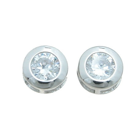 925 Sterling Silver Stud Earrings Makes Unique Happy Anniversary Gifts, Brilliant Cut Sterling Silver Stud Earrings