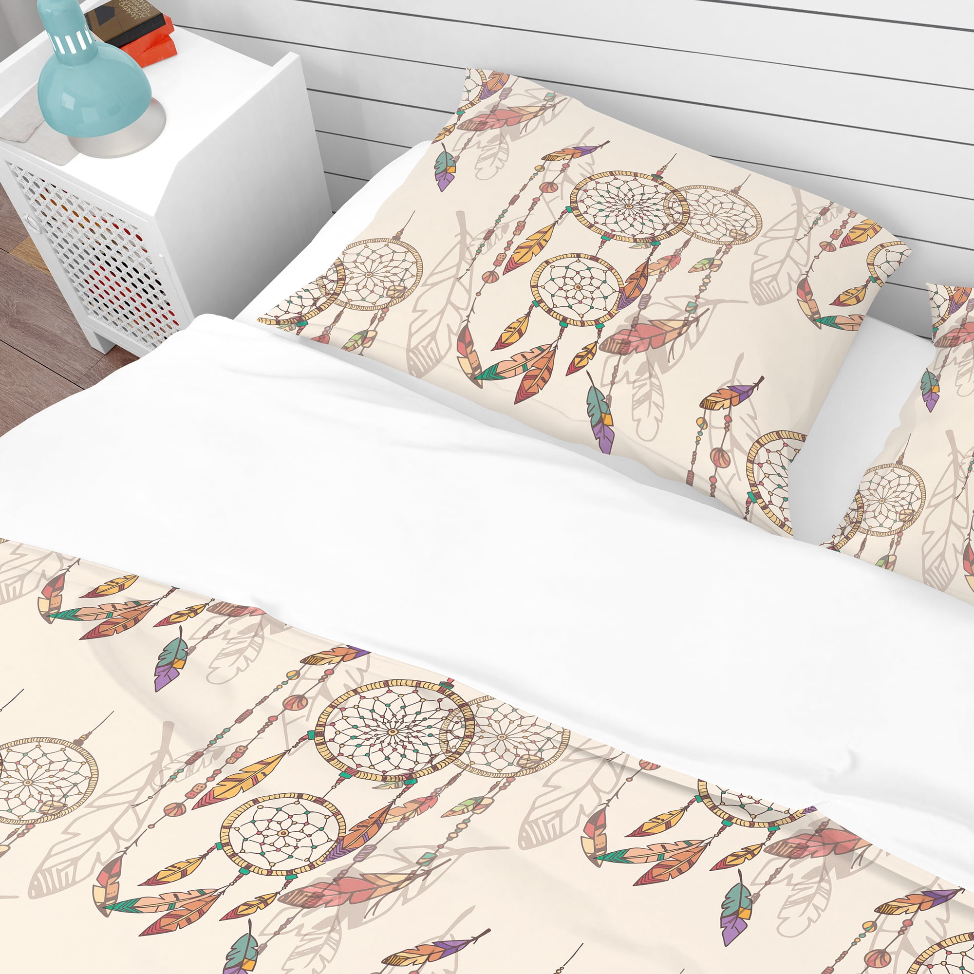 Designart 'Bohemian Dream Catcher with Beads & Feathers' Southwestern Duvet Cover Set