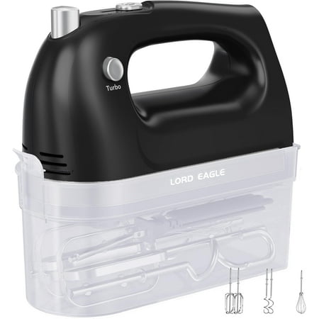 Visualz Hand Mixer Electric 400W, 5 Speed handheld Mixer, 5 Stainless Steel Accessories for Baking Cake Egg Cream Food Beater, Turbo Boost/Self-Control Speed + Eject Button