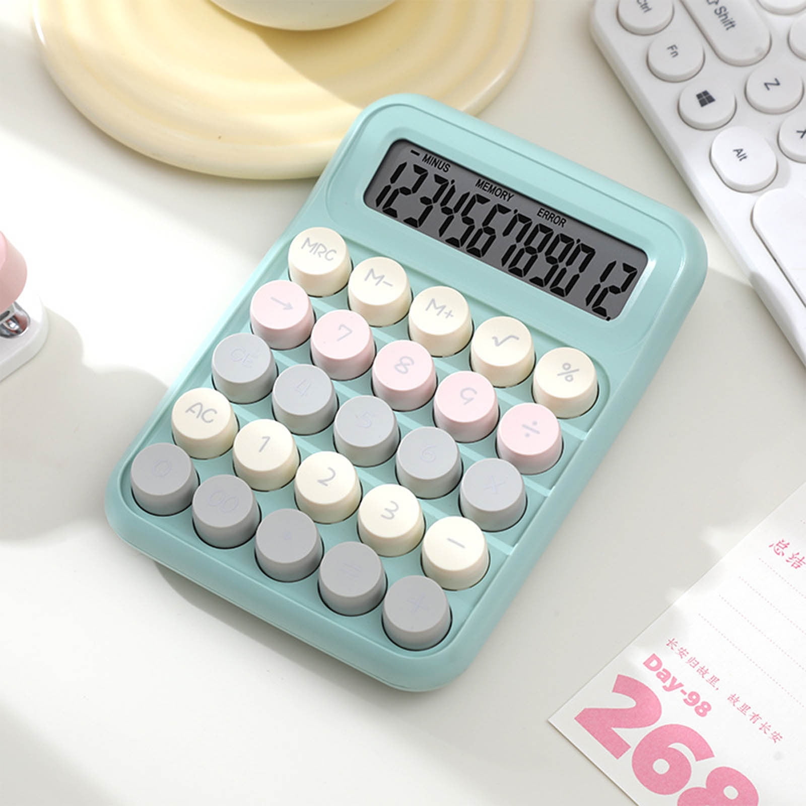 1pcs Standard 12 Digit Calculator with Large LCD Display and Big Buttons - Office Accessories for Women, School, Home, Business(You need to bring a 7th battery by yourself) A