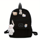 thumbnail image 1 of Mochila de pana Kawaii con colgante de oso lindo, mochila escolar para computadora portátil de estilo preppy, mochila de viaje de dibujos animados lindo, 1 of 4