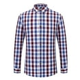 thumbnail image 1 of Camisas Vaqueras Para Hombre Camisas de manga larga con botones para hombre Camisas de vestir de ajuste regular Camisas de cuadros casuales de negocios Tops (White, 42), 1 of 2