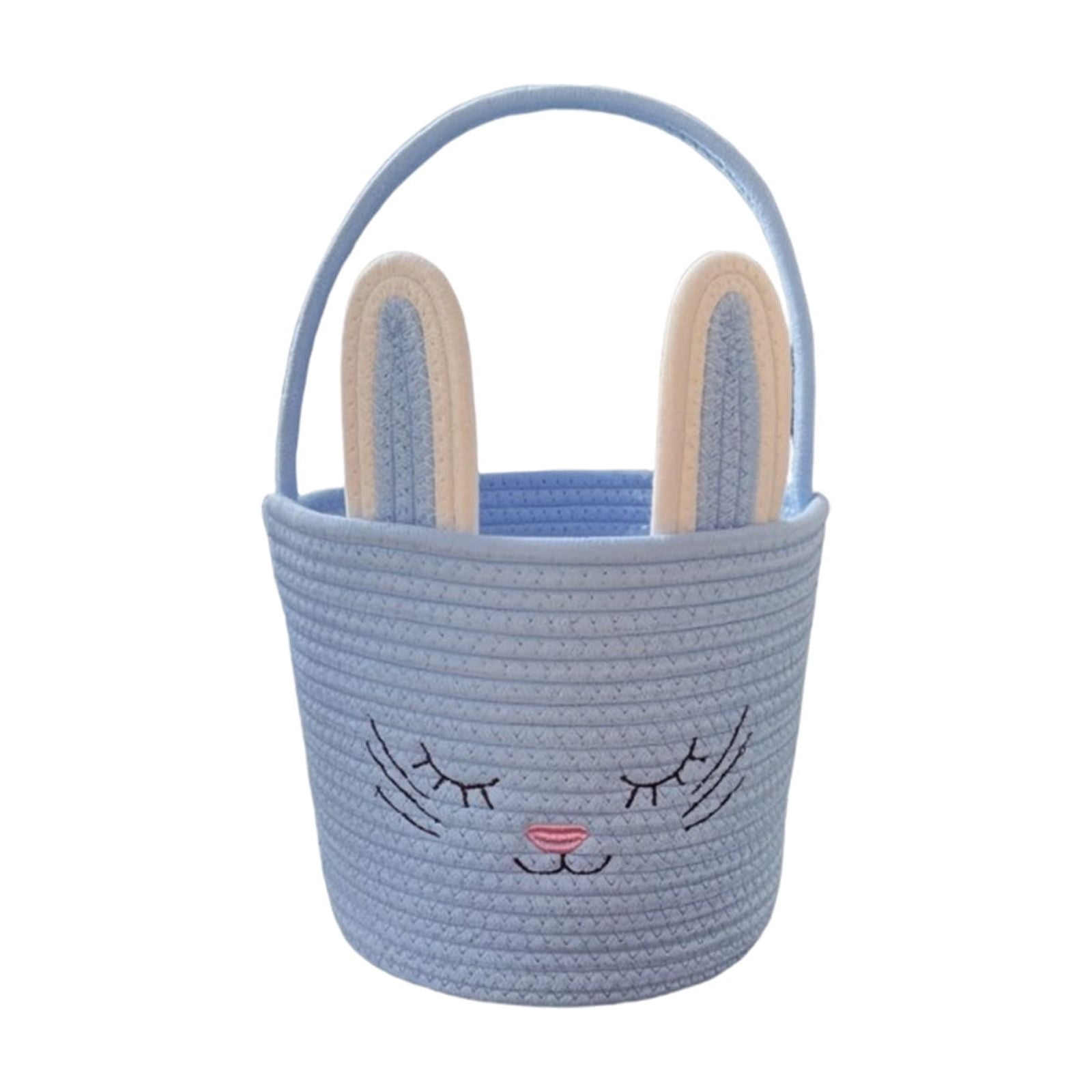 Lunxisen 2 Pcs Easter Storage Basket Hand-woven Rabbit Holiday Decorative Organizer Home Decor Baskets