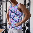 thumbnail image 5 of KLL pinkk flower crystal Skull Print Men's Muscle Gym Workout Stringer Tank Tops Bodybuilding Fitness T-Shirts Tank Tops Men-Large, 5 of 7
