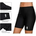 thumbnail image 3 of Women Long Board Shorts High Waist Swim Bottom Solid Swim Shorts, 3 of 7