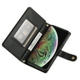 thumbnail image 5 of Allytechgroup Wallet Case for Apple iPhone XS Max, 9 Cards Holder + Zipper Pocket + Hand Wrist Shockproof Stand Flip Cover RFID Blocking Phone Case for Women Men, Black, 5 of 7