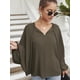 thumbnail image 3 of Las mujeres Batwing manga blusa atada O cuello camisas sueltas MABOTO Jerseys de mujer, 3 of 7
