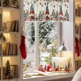 thumbnail image 3 of Christmas Gnome Valances for Windows, 42 x 18in, Squirrel Cat Poinsettia Xmas Tree Beige Rod Pocket Kitchen Valance Curtain Light Filtering Window Treatments for Living Room Bedroom, 1 Panel, 3 of 7