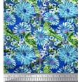 thumbnail image 1 of Soimoi Velvet Fabric Bird & Aster Floral Fabric Prints By Yard 58 Inch Wide, 1 of 1