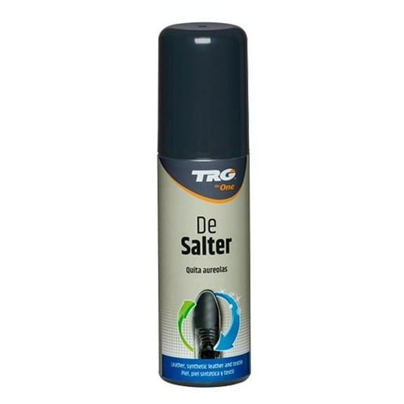 TRG De-salter removes effectively most salt and water stains caused by rain, snow, ice and salt from leather, suede, textile, fabric shoes and boots.