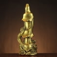 thumbnail image 3 of Brass Vintage Imperial Dragon Guanyin Buddha Statue Home Deity Ornament, 3 of 3