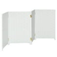 thumbnail image 4 of Red Lantern 2 ft. Short Woven Fiber Folding Screen - White - 4 Panel, 4 of 7