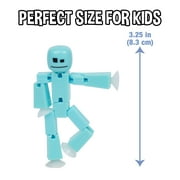 Zing StikBot Single Pack - يتضمن 1 StikBot - أرقام الحركة القابلة للتحصيل وملحقاتها ، Stop Motion Animation ، الأعمار 4 وما فوق ( Ice Blue )