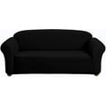 thumbnail image 6 of Milan Furniture Slipcover Fitted Protector Couch Cover Jacquard Soft Stretch Non Slip Fabric, Sofa, Black, 6 of 6