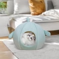 thumbnail image 6 of Cute Pet Cat Nest Pet House Warm Soft Cozy with Removable Washable Cushion Pet Tent Cave Bed Sleeping Nest Bed for Small Dogs Green Medium, 6 of 8