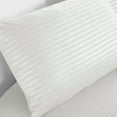 thumbnail image 4 of Topcobe King Size Striped Bed Sheet Set with Deep Pocket Fitted Sheet, White, 4 of 5