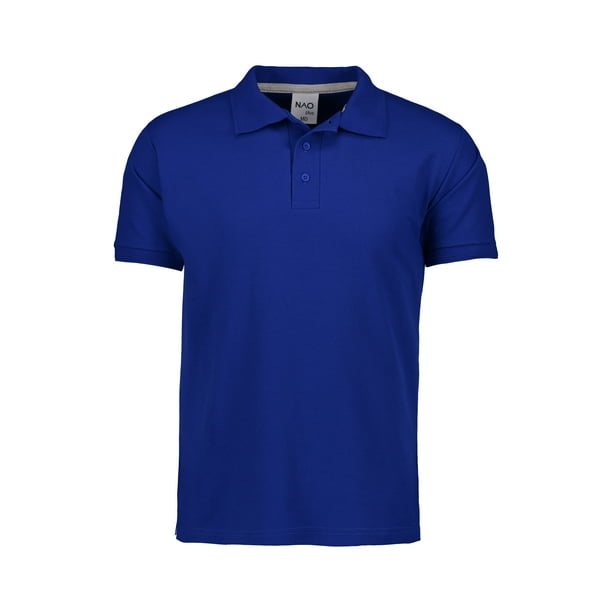Playera Plus Tipo Polo Pique 50 poly 50 Algodon color Azul Rey Talla Mediana NAO Playera Tipo Polo Plus Walmart en linea