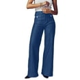 thumbnail image 2 of vigerkar Women Jeans, Tummy Control Wide Leg Trouser, Women's Pants 2025 Navy, L, 2 of 6