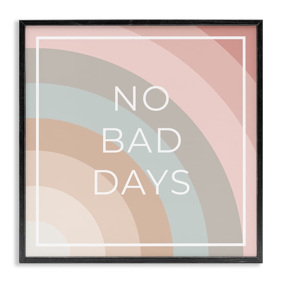 Stupell Industries Modern No Bad Days Rainbow Black Framed Giclee Art, 12 x 12, by Anna Quach