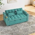 thumbnail image 3 of Versatile Foldable Sofa Bed - 3 Length Options, Space-Saving Design with Adjustable Backrest, Built-in USB Ports & Swivel Phone Stand, Modern Velvet Upholstery (Green), 3 of 9