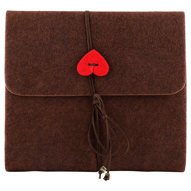 Álbum de fotos con cubierta de fieltro y hoja negra para fotografías de graduación, bodas y viajes (medio, café)