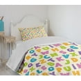 thumbnail image 4 of Ambesonne ABC Quilted Bedspread Set 2 Pcs, Letters Alphabet ABC, Twin Size, Multicolor, 4 of 6