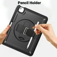 thumbnail image 5 of for Kids Rugged Heavy Duty Case for iPad Air 13 2024, Shockproof 360 Degree Rotatable Kickstand with Handstrap Protective Hybrid Cover Case for iPad Air 13 2024, Black, 5 of 12