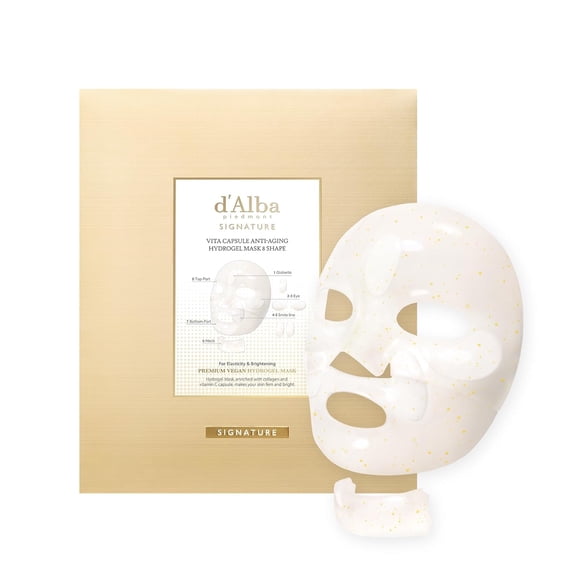 Mascarilla de hidrogel d'alba Piedmont Signature Vita Capsule, 8 unidades, 1 caja (4 láminas)