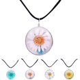 thumbnail image 2 of Pressed Flower Necklace Creative Dried Flower Necklace Flower Pendant Necklace, 2 of 10