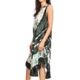 thumbnail image 4 of Sakkas Ambra Women's Casual Maxi Tie Dye Sleeveless Loose Tank Cover-up Dress - 19301-Green - One Size Regular, 4 of 5