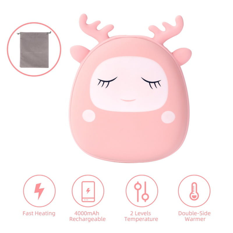 4000mAh Rechargeable Power Bank Hand Warmer USB Charger Pocket Electric Heater 