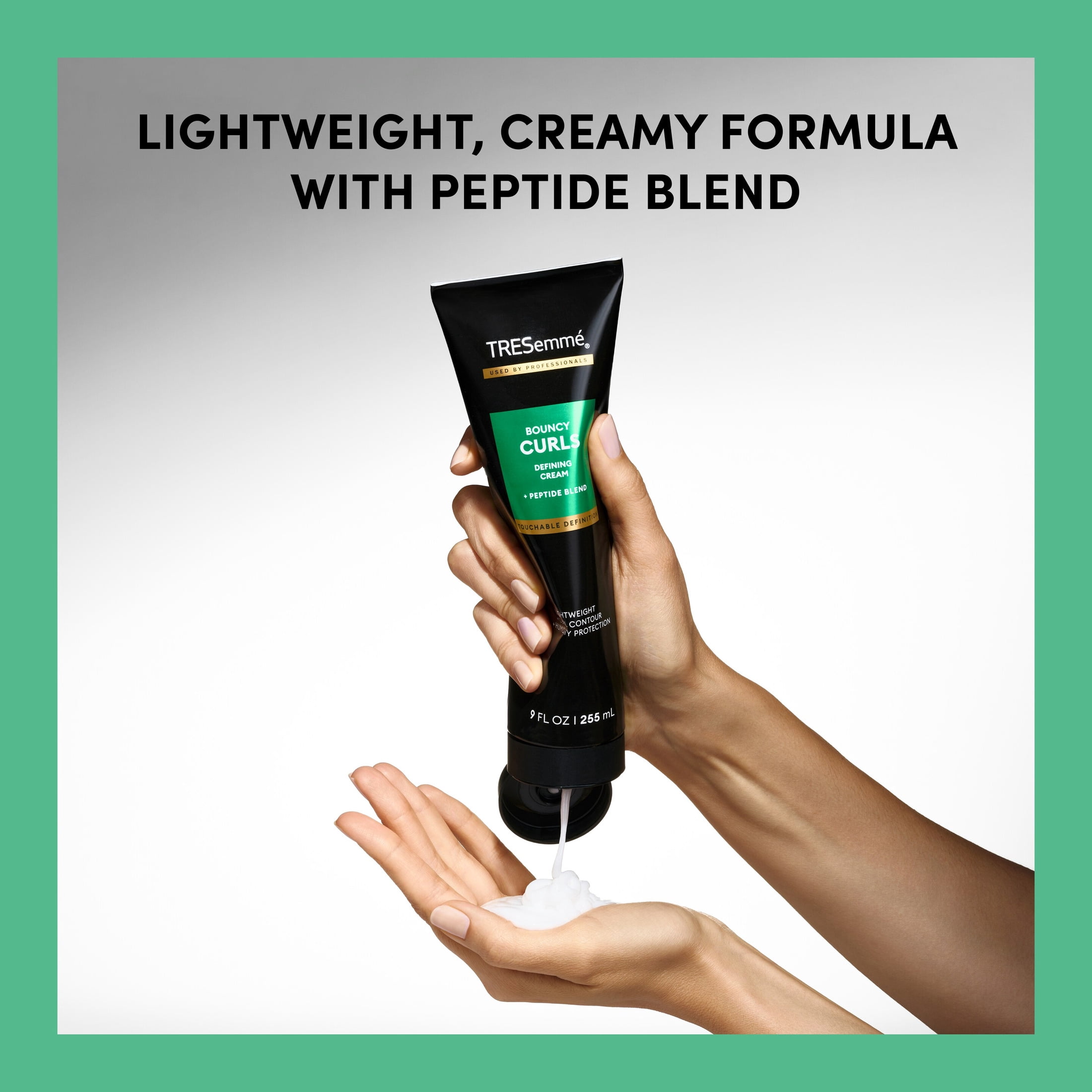 TRESemmé Defining Cream for Lightweight + Curl Control + Humidity Protection, Bouncy Curls with Peptide Blend, 9 fl oz