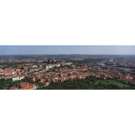 Aerial view of a cityscape Prague Czech Republic Canvas Art - Panoramic Images (18 x