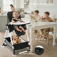 thumbnail image 2 of LINLUX Foldable Baby High Chair, Adjustable Feeding Chair for Toddler w/Removable Double Tray, Black, 2 of 7