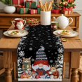 thumbnail image 2 of Christmas Tree Cat Snowflakes Table Runner 13x90in Non-Slip Cotton Linen Table Runners, Black Back Dresser Scarves TableRunner for Dinner Kitchen Dining Wedding Party, 2 of 9