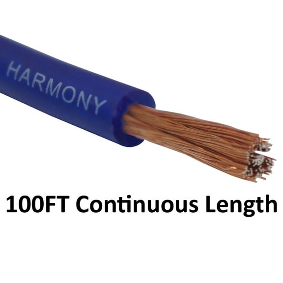 Harmony Audio 8 Gauge 8GA Car Stereo Matte Blue Power Cable Amp Wire - 100 FT