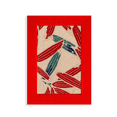 thumbnail image 1 of Japonais Ukiyoe Rouge Bleu Motif Image Affichage Art Rouge Cadre Photo, 1 of 4