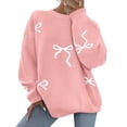 thumbnail image 1 of Suéter PRETTYGARDEN Oversized Cuello Redondo con Moño Rosa Claro Talla L, 1 of 4